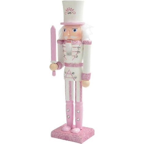 Casse-noisette en bois, figurine aux cheveux blancs incrustée de strass, 4 (1/5)