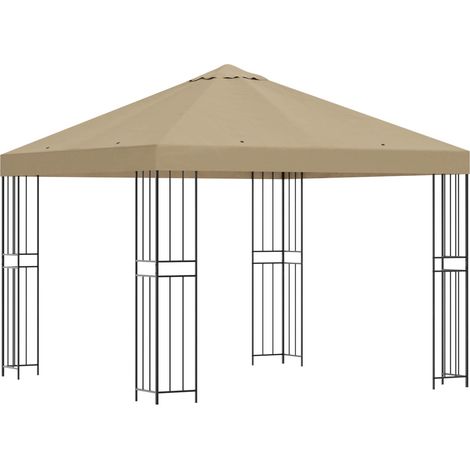 Pavillon 3 x 3 m Beige Polyester und Stahl 190 gsm vidaXL