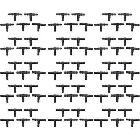 Irrigation goutte à goutte Barbed connecteurs Barbed Tee raccords Lot de 1 4 pouce goutte à goutte Tubing 4 7mm (1/5)