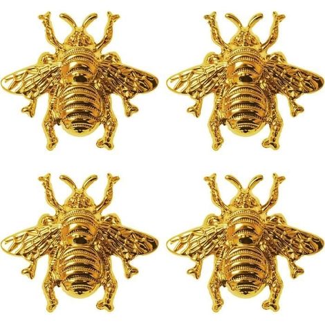 (Doré)Poignée de tiroir - Poignée d'abeille dorée - Lot de 4 - Alliage de zinc - Vis fournies (1/3)