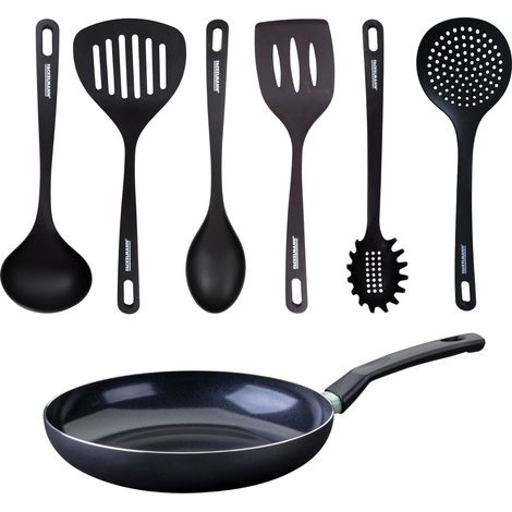 Set poêle antiadhésive céramique 28 cm et 6 ustensiles Fackelmann Brandao (1/5)