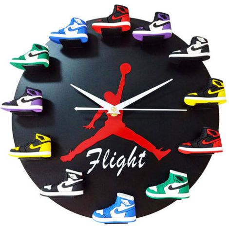 AJ-Uhr, Basketballzubehör, dreidimensionale 3D-Schuhform, Wanduhr der Generation AJ1-12, kleine Fliegerschuhe, Jordan-Uhr (1/4)