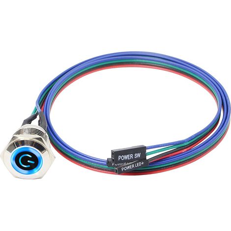 Bouton métallique hôte de commutateur de châssis Ordinateur hôte interrupteur câble boîtier PC LED Power button ATX Power on/off (12mm) (1/5)