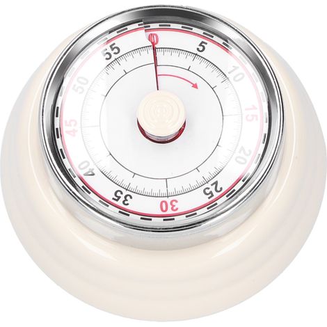 Weißer runder mechanischer Küchentimer, Erinnerungsuhr für Lernen und Zeitmanagement für Studenten (1/5)