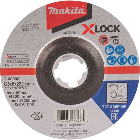 DISCO ABRASIVO X-LOCK 125x22,23x6,0mm ACCIAIO MAKITA E-00393