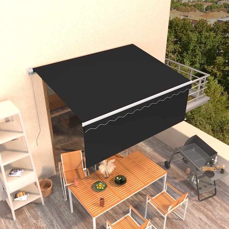 vidaXL Tenda Sole Retrattile Manuale con Parasole 3,5x2,5 m Antracite