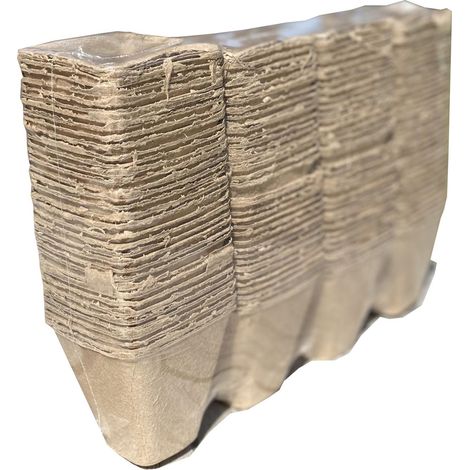 144 x 8cm Eco Square Fibre Biodegradable and Compostable Plant Pots (1/5)