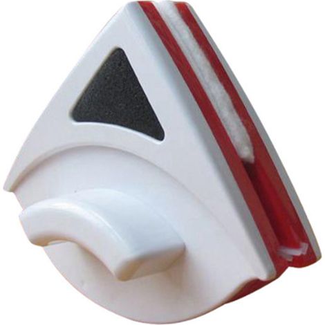 Lave-vitre magnétique double face, coque ABS, raclette en caoutchouc pour vitres, usage domestique et immeubles, rouge (1/5)