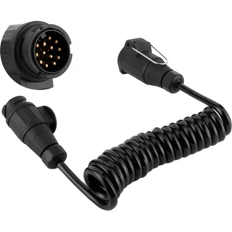 13-poliges Adapterkabel mit 13-poligem Stecker, Verlängerungskabel mit Federmechanismus für Auto, Wohnwagen und Wohnmobil (1/5)