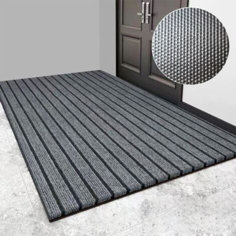[JAMAIS UTILISÉ] Tapis de cuisine 60 x 90 cm, tapis de cuisine lavable antidérapant, tapis de cuisine avec patins en caoutchouc, tapis de cuisine pour hall, cuisine, entrée, hall (gris) (1/4)
