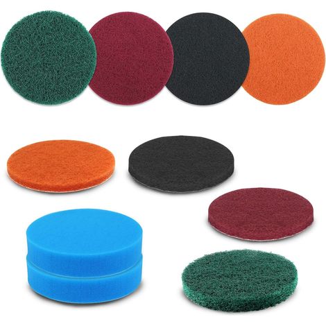 10 Pièces Tampons à Récurer Abrasive 150mm Éponge Ponçage Mousse Polissage (1/5)