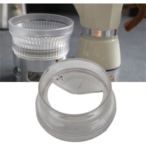 Distributeur de poudre pour cafetière italienne, anneau doseur, anti-éclaboussures, rotatif, distribution rapide de la poudre, sans déversement. (1/5)