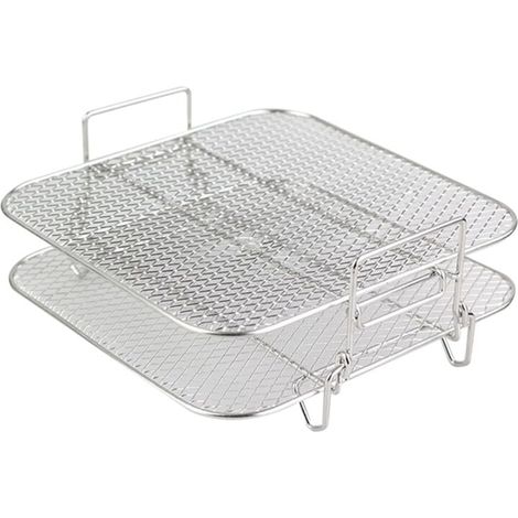 Griglia impilabile in acciaio inossidabile a 2 livelli per forno da cucina e vaporiera da 4,2-5,8 QT (1/4)