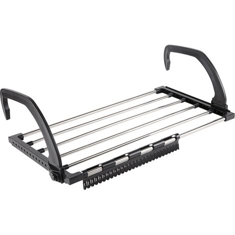 Séchoir mural balcon pliable - Acier inoxydable 32x67 cm - Gain de place