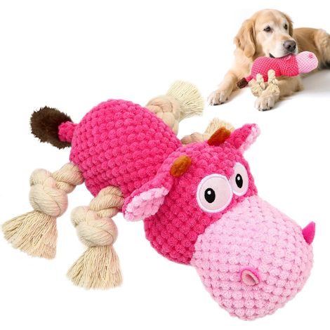 Jouet couineur en peluche pour chien - Jouet interactif pour chien - Jouet anti-ennui avec film crépitant (1/5)