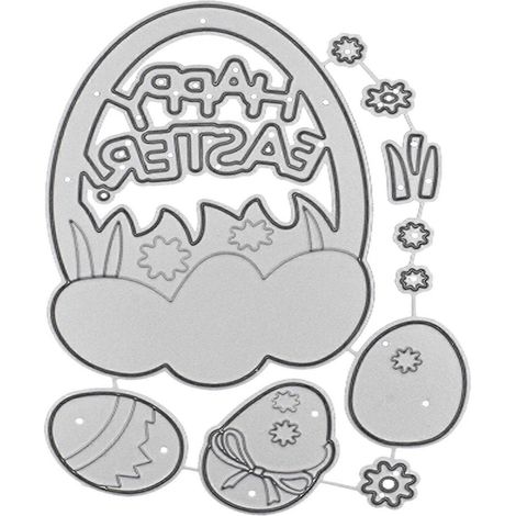 Stanzschablone für geschnitzte Ostereier, Metallrahmen, DIY-Scrapbooking, Prägewerkzeug, Papierkarten-Albumvorlage, Form, Dekoration, Bastelbedarf