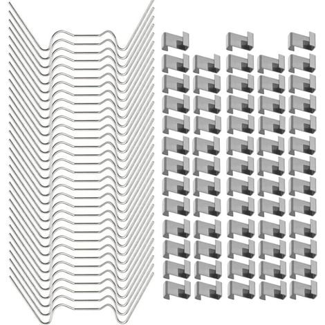 ZVD-Lot de 150 clips à ressort pour verre de serre, serre, vitrage pour verre, couloirs, serres, vitres de verre, clips de fenêtre – Clips de 75 W et 75 clips en Z pour remplacement de verre de serre (1/4)