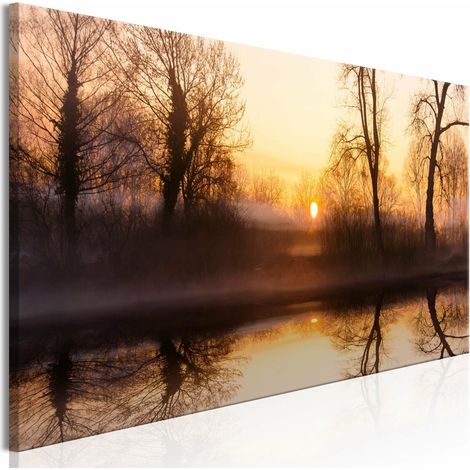 Tableau coucher de soleil d'hiver étroit - 135 x 45 cm (1/4)