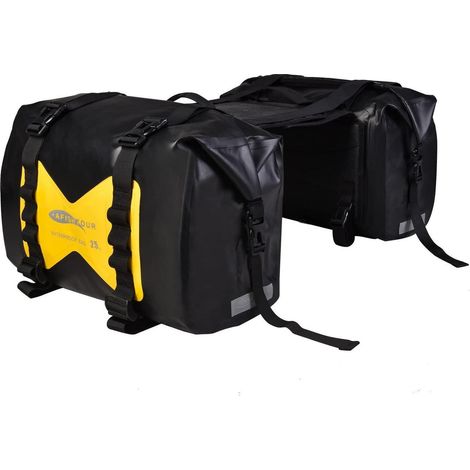 Wasserdichte Motorrad-Satteltaschen 50L, abnehmbar, verstellbar, Gelb, 2er-Pack (1/5)