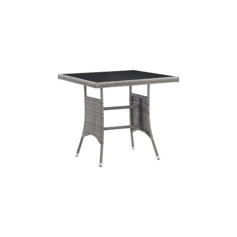 Table de jardin gris 80x80x74 résine tressée (1/5)