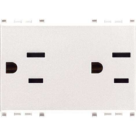 VIMAR - 20243.B 2 prese SICURY 2P+T 15A USA+SASO bianco
