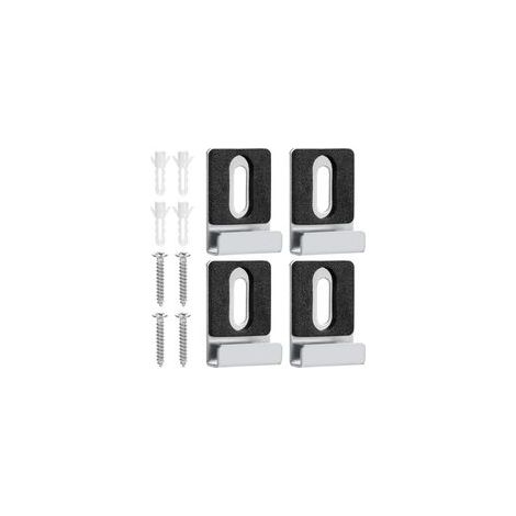 Lot de 4 Supports Miroir Muraux en Acier Inoxydable avec Chevilles et Vis pour Miroirs Lourds (1/4)