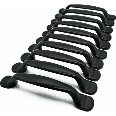 Lot de 10 poignées pour meubles de cuisine, tiroirs, placards, meubles de chambre, entraxe 96 mm, en aluminium, avec vis. (1/4)