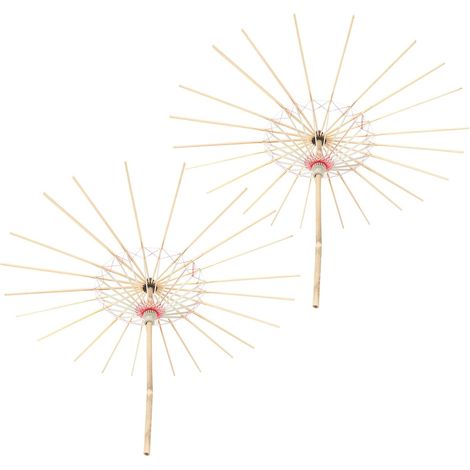 Porte-parapluies en Papier Huilé Chic en Bambou 2 Pièces, Support Élégant pour Accessoires de Photographie et Décorations de Fête (1/5)