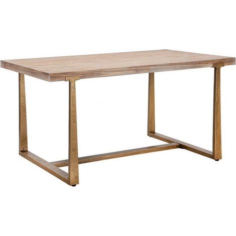 Tavolo da pranzo rettangolare in metallo e legno 90x150cm moderno Ankara (1/5)