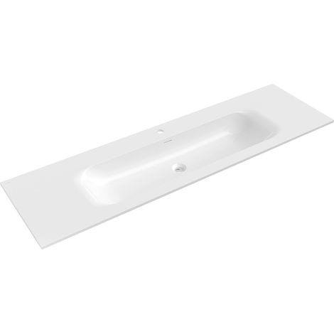 Mexen Vela lavabo empotrado en encimera 161 x 46,5 cm, blanco brillo - 25231600 (1/3)
