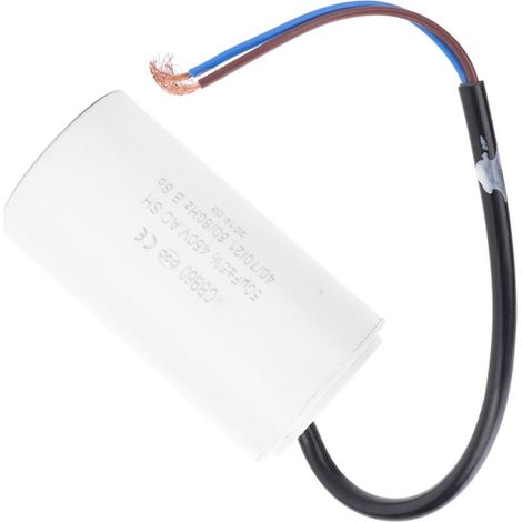 Condensateur de démarrage moteur CBB60 450 V 50 µF (microfarad) avec fil conducteur (1/5)