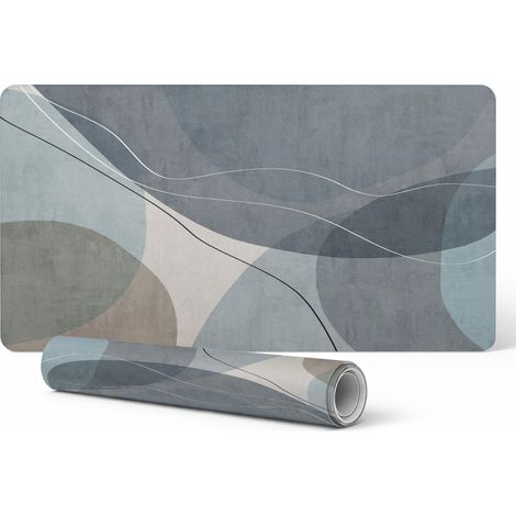 Alfombrilla protectora para escritorio/mesa con dise帽o abstracto de ondas, 100x50 cm.
