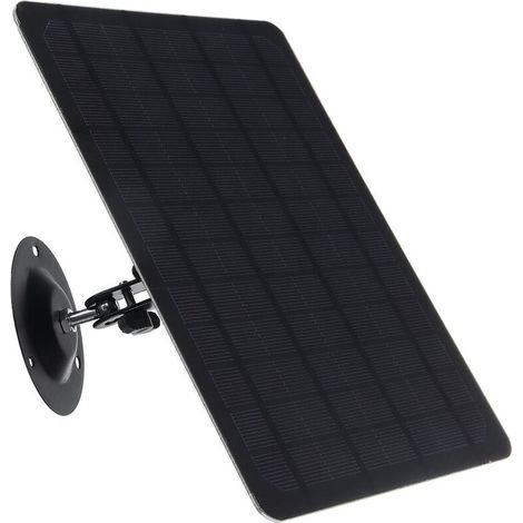 Solarpanel, 10 W, 5 V, 2000 mAh, Micro-USB, 360-Grad-Drehung, wasserdicht, monokristallines Solarpanel, Wandhalterung, Schwarz (1/4)