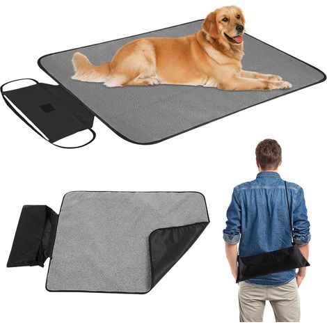 Couverture de Camping Voyage pour Chien, 100 x 70 cm Tapis Imperméable Extérieur pour Chien, Tapis D'entraînement pour Chiot, Tapis Educateur pour Chien, Tapis pour Chien, pour Chiots, Chatons (1/5)