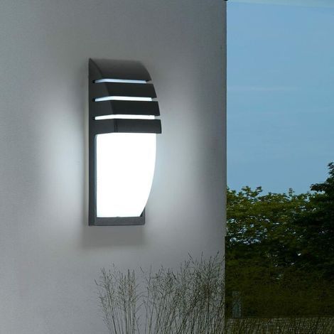 Outdoor LED wall light, cool white 6000K, IP65 waterproof, for entrance, hallway, courtyard, garden, terrace, balcony, garage, black (1/4)