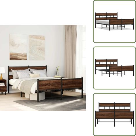 Cadre de lit sans matelas chêne marron 140x190 cm - Cadre De Lit - Cadres De Lit - Lit Double - Lit (1/5)