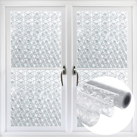 40x400cm Film de Confidentialité pour Fenêtre, Film Électrostatique Vitre Décoratif Statique S'Accrochent Autocollant Fenêtre Décalcomanies Fenêtre en Verre pour Décor Maison, Blanc Mat (1/5)