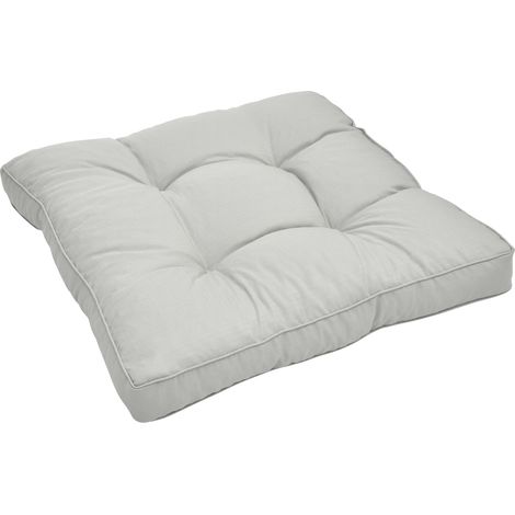 Beautissu Cojines para Muebles de jardín XLuna Lounge sillas de Mimbre de Exterior Asiento Grueso Acolchado	Gris claro, 50x50x10 cm
