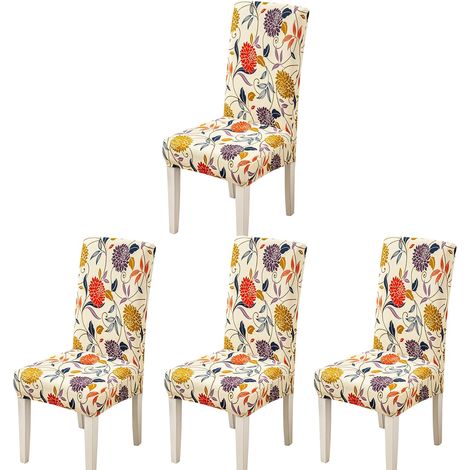 Housse de Chaise, Housse de Chaise Salle à Manger 4/6 Pièces Housse Chaise Extensible pour Mariage Moderne, Hôtel, Décor de Restaurant (1/4)