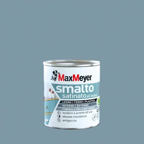 MaxMeyer Smalto Satinato all'acqua Poliuretanico Denim 0,125 l (1/3)