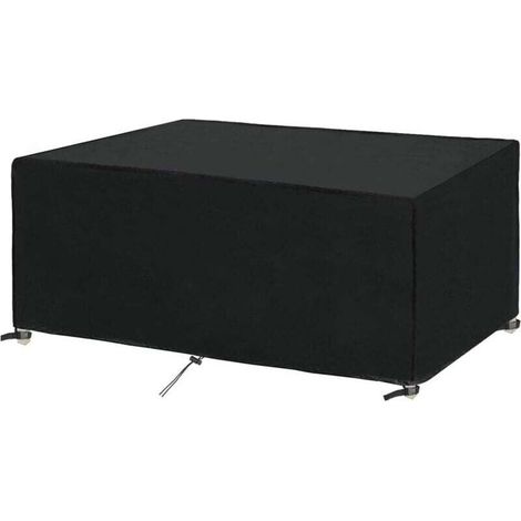 Schutzhülle für Gartenmöbel, 180 x 100 x 75 cm, rechteckig, schwarzes Oxford-Gewebe 420D, wasserdicht, winddicht und UV-beständig