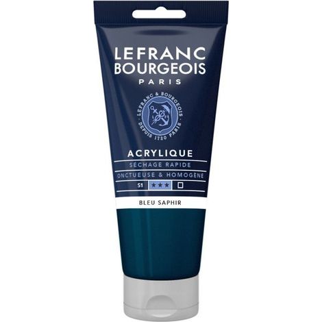 Peinture Acrylique en tube bleu saphir 80ml Lefranc & Bourgeois (1/2)