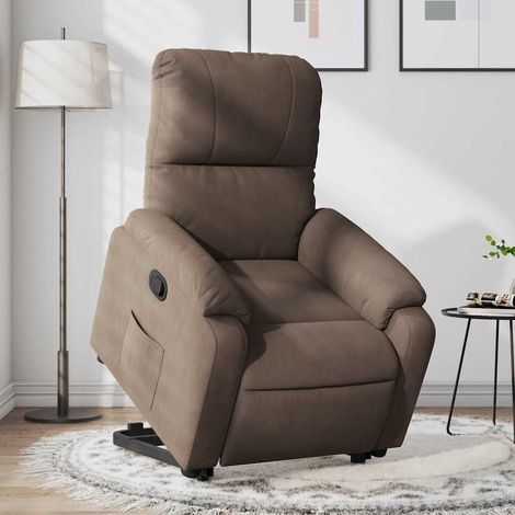 Fauteuil inclinable-Chaise de relaxation-Fauteuil Relax marron tissu microfibre 957743 (1/5)