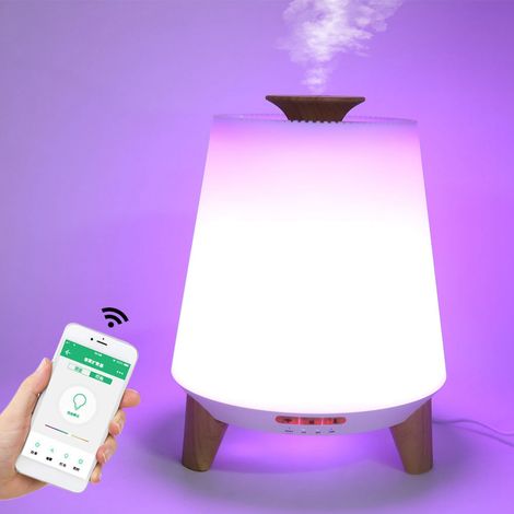 Diffuseur d'huiles essentielles ultrasonique intelligent WiFi, humidificateur d'aromathérapie avec veilleuse, prise UE (1/5)
