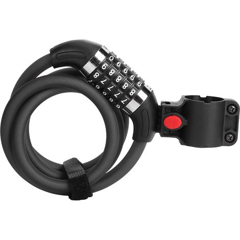 antivol de vélo Wheelup avec combinaison à cinq chiffres et câble métallique, accessoires de cyclisme pour VTT et vélo électrique (1,2 m) (1/5)