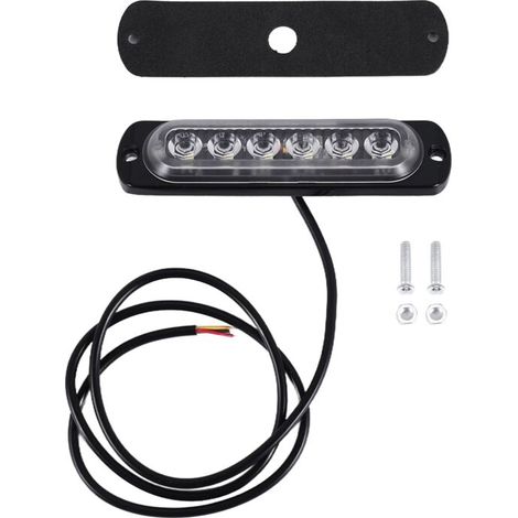 12V - 24 V 6 Lumière Led Urgence Flash Véhicule De Voiture Avertissement Stroboscopique Clignotant Blanc (1/4)