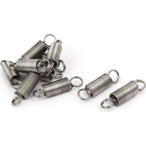 Sourcing Map Tension Springs, Extension Springs, 0.8mm x 8mm x 30mm, 304 Stainless Steel, Silver, 10pcs (1/3)