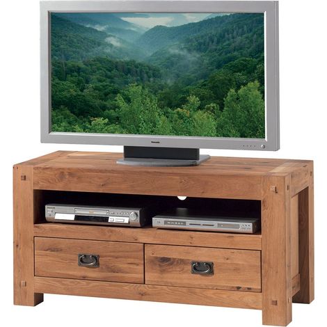 Meuble TV chêne 120cm Lodge Casita LODTV1 - 120x50x60 cm - Kayu Meuble (1/5)