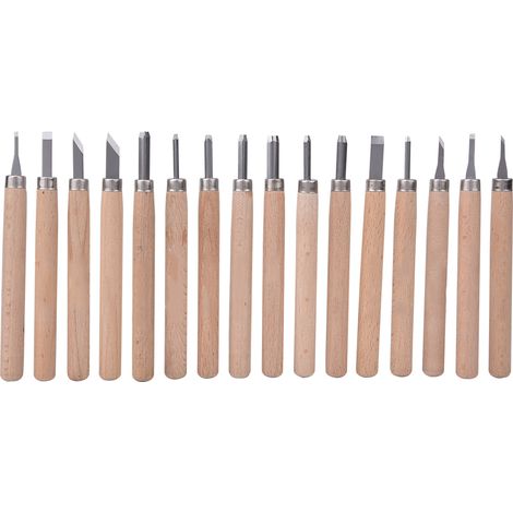 Ensemble de 16 couteaux à sculpter en acier rapide pour la sculpture sur bois et outils de tamponnage en caoutchouc