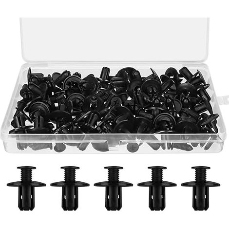 Clips de Fixation Voiture, 8mm Kit de Parechocs pour Rivet Plastique Trousse pour Pare-Chocs Porte de Fender Push Kit de Remplacement (1/5)